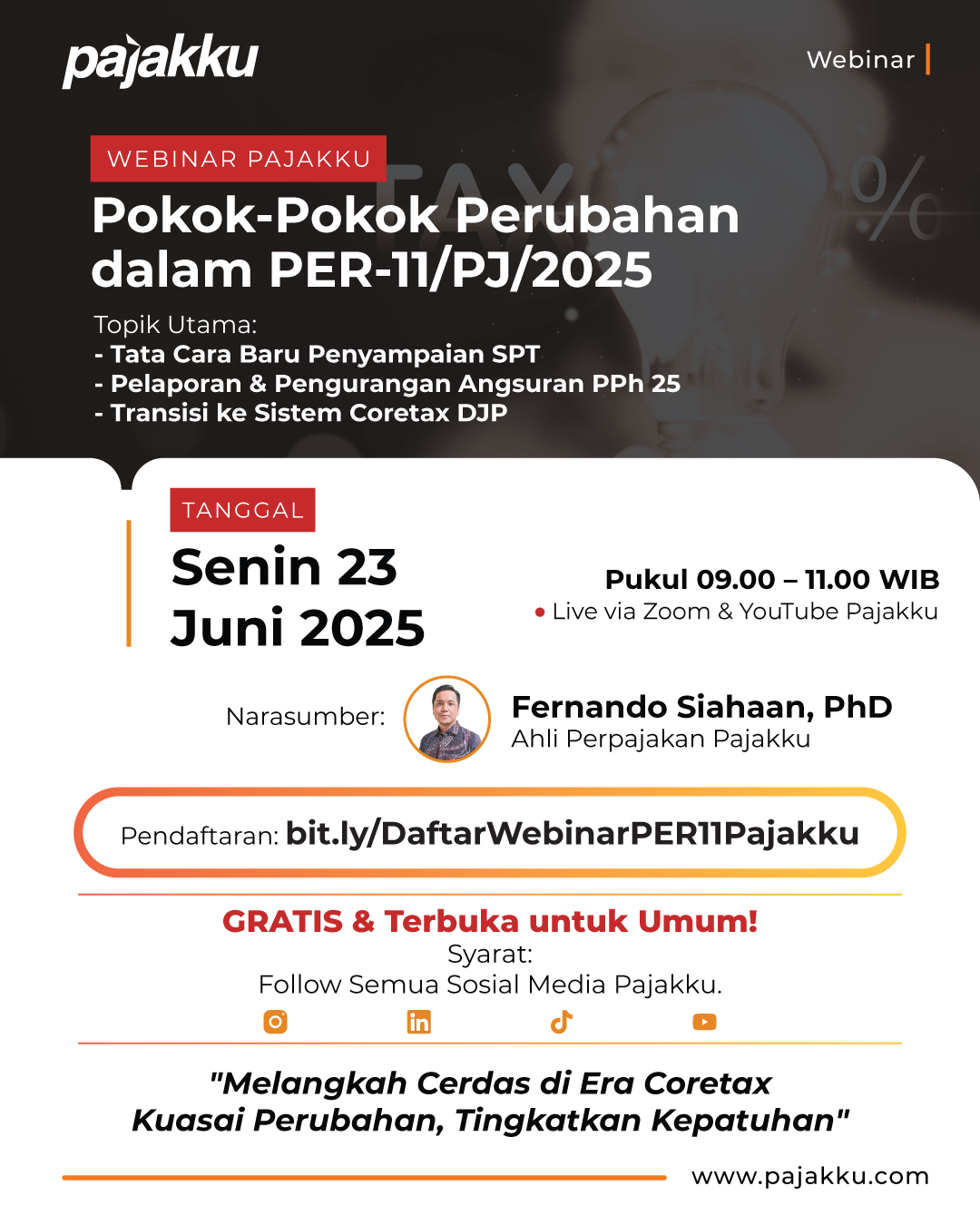 Tanggapan Lengkap Webinar Pajakku: Tanya-Jawab Seputar PER-11/PJ/2025 – Senin, 23 Juni 2025